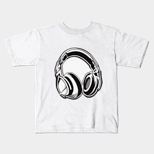 Headphone White Shadow Silhouette Anime Style Collection No. 403 Kids T-Shirt